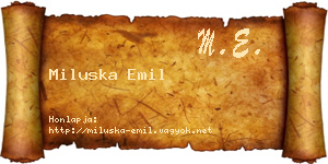 Miluska Emil névjegykártya